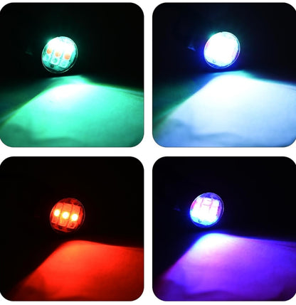 9 LED Super Bright Round Multicolor parking Bulb for Car Bike Motorcycle (18 W, Set of 2)