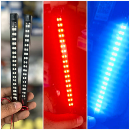 Red blue police strip lights